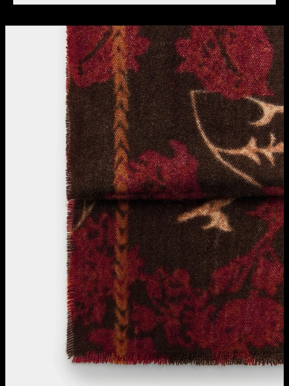 Zara printed scarf with frayed edges , 200 x 85 cm, multicolored